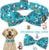 ARING PET Christmas Dog Collar-Cotton Winter Dog Collar with Bow, Adjustable Blue Christmas Tree Pet Collar Puppy Collars with Metal Buckle...