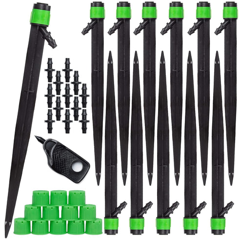 CARPATHEN 12pcs Drip Irrigation Emitters - Compatible with ¼ inch Drip Irrigation Tubing - 360 Degree Adjustable Flow Garden Irrigation Drippers f...