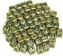 1000pcs Mixed Acrylic Letter/Alphabet “A-Z”Cube Beads for DIY Craft (Gold with Black Letter 7x7x7mm)...