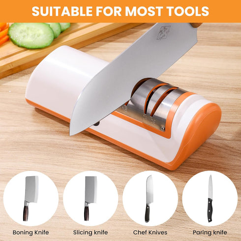 Knife Sharpener Professional 2-Stage Electric Knife Sharpener, Black, Knife Sharpener for a wide range of kitchen knives with quick sharpening and...