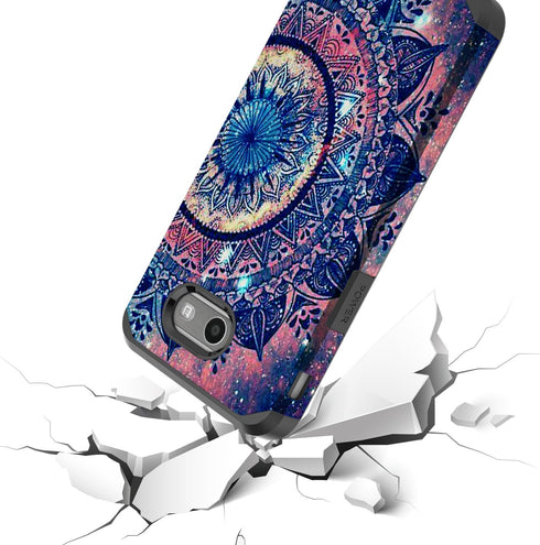Rosebono J3 Emerge Case - Hybrid Shockproof Graphic Fashion Case for SM-J327 (Mandala)...