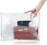HOXIS Large Size PVC Clear Envelope Clutch Gold Chain Crossbody Bag Women's Purse...