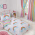 Rainbow Sky Striped Junior Toddler Bed Fitted Sheet and Pillowcase Set...
