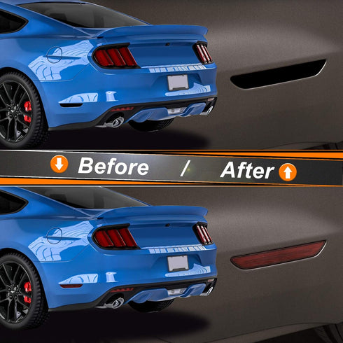NDRUSH Blackout Side Marker Lights Vinyl Tint Film Precut Overlay Rear Sidemarker Wrap Cover Compatible with Ford Mustang 2015 2016 2017 2018 2019...