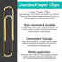 1InTheOffice Jumbo Paper Clips, Gold, Smooth, 2/Pack...