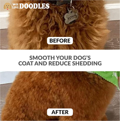 Pet Grooming Detangler Pin Dog Brush For Shedding and Removing Loose Fur, Lightweight Beech Wood with Gold Plated Pins for Long Hair [We Love Dood...