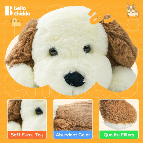 BELLOCHIDDO Plush Dog Pillow Bed Stuffed Animal Toys Plush Dog Toys Sweet Dreamers Soft Animal Toys for Toddlers Babies & Toddlers 1-3 Dog Stuffed...