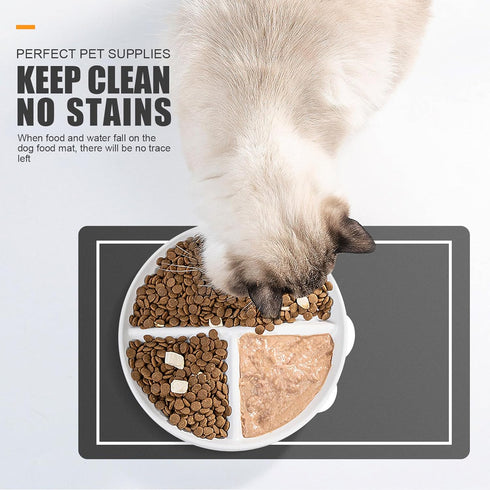 Absorbent Pet Feeding Mat for Dog Bowls, 12'' x 19'' Dog Mat for Food and Water Bowl Easy Clean Dog Food Mat Quick Dry Perfect Size Dog Bowl Mat D...