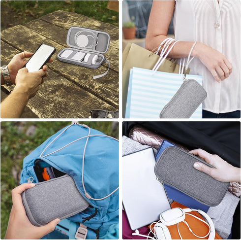 Case Compatible with Apple MagSafe Battery Pack, Hard Travel Case for MagSafe Magnetic Power Bank for iPhone 14/13/12, Extra Mesh Pocket Fits Powe...