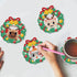 4 PCS Christmas Wreath Cat Diamond Art Coasters Kit, DIY Diamond Art Painting Coasters for Adults, 5D Xmas Diamond dot Kits Coasters Craft Supplie...