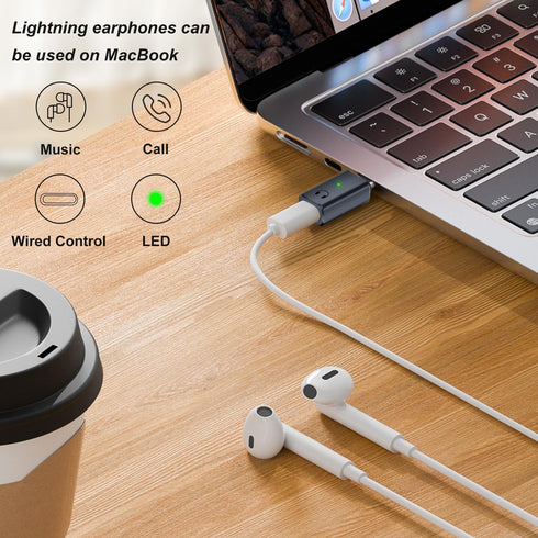 USB-C to Lightning Audio Adapter, USB Type C Male to Lightning Female Headphone Converter for iPhone 15/15 Plus/15 Pro/15 Pro Max, iPad Pro/Air, N...