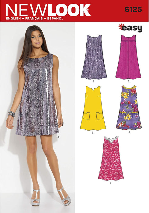 New Look Misses Easy Dress Sewing Pattern 6125...