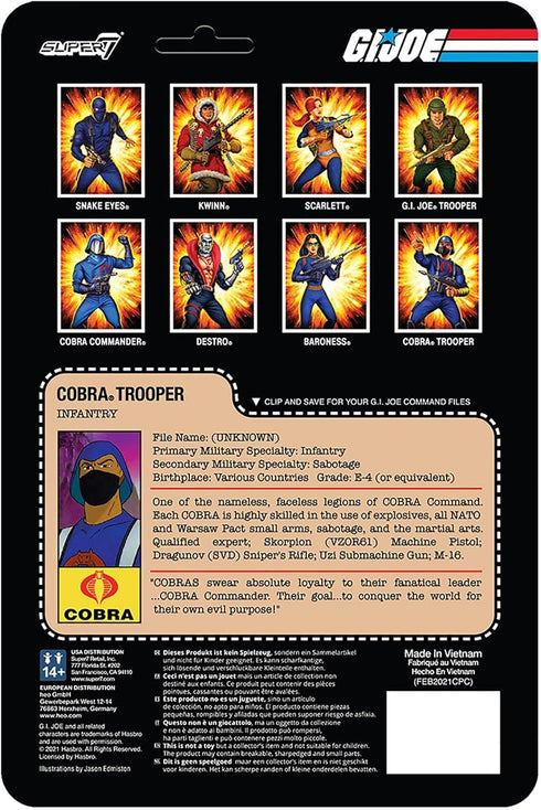 Super7 G.I. Joe Cobra Trooper Y-back (Brown) 3.75 in ReAction Figure...