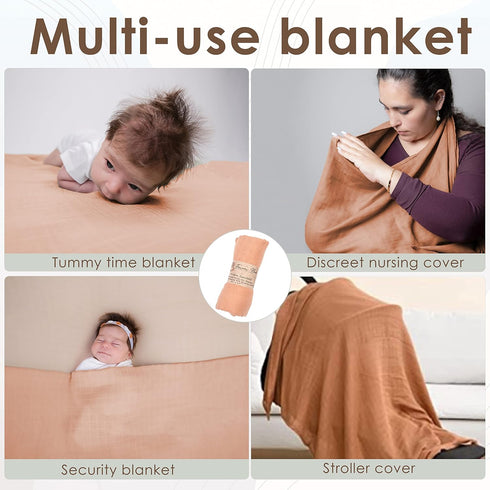 Soft & Breathable Muslin Swaddle Blankets for Toddlers, Infants, Boys & Girls - 70% Viscose Made from Bamboo, 30% Cotton - 47x47 Inches - Hypoalle...