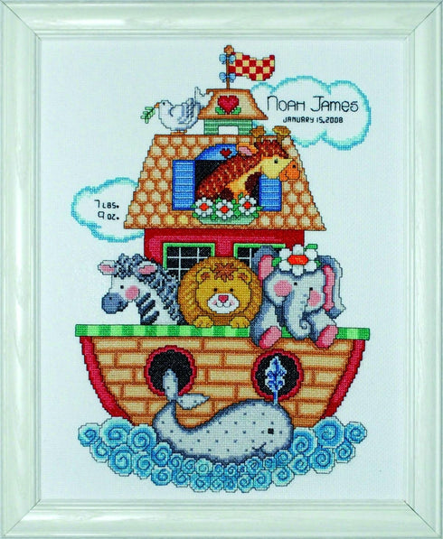 Tobin Noah's Ark, 11 X 14 Cross Stitch Kit, 11"x14" 14 Count, by The Yard...