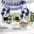 Blue Birthday Party Decorations, Happy Birthday Decorations for Men with Banner Blue Silver Confetti Latex Balloons and Foil Fringe Curtains for M...
