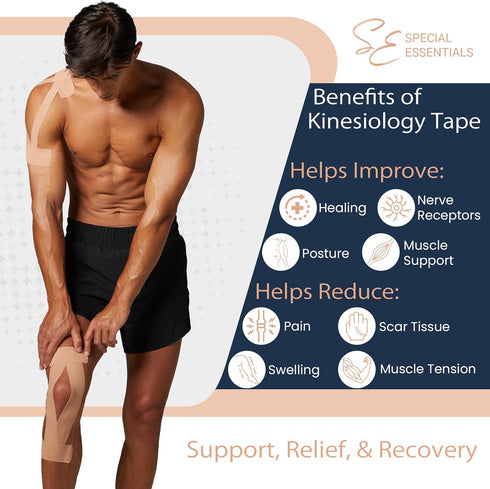 Kinesiology Tape Premium Cotton Waterproof Sports Tape for Targeted Muscle Support Pain Relief & Enhanced Performance 2 Pack, 40 Count, 10” Precut...
