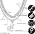 Silver Cuban Link Chain for Women Cursive Initial Layered Necklaces Heart Shape Bling Diamond Iced Out Pendant Necklace for Women 2PCS Hip Hop Cha...