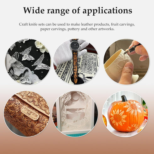 34 Pack Craft Knife Exacto Knives Kit, 2 Precision Hobby Knife with 20 Spare Art Knife Blades and Carving Pattern Description Paper for Art, Scrap...