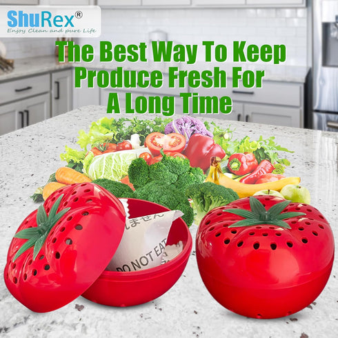 Produce Freshness Preserver Saver Kit- Keep Fruits and Vegetables Fresh Longer, Ethylene Gas and Odor Absorber in Refrigerator (2 Pack)...