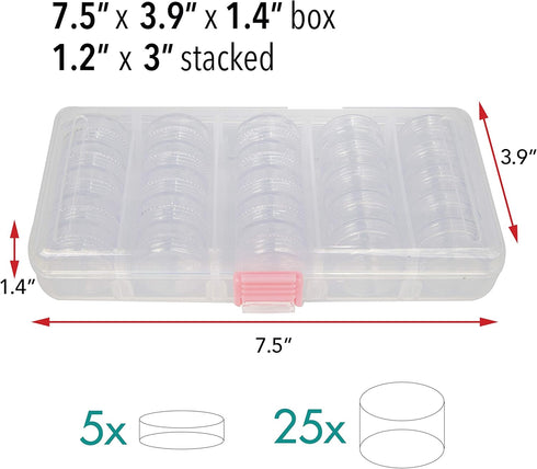 The Beadsmith Personality Case, Clear Plastic Bead Storage Case with 25 Removable and Stackable Jars, includes 5 screw top lids, Organizer Storage...