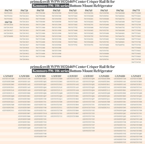 W10326469 Center Drawer Slide Rail fit for Whirlpool Refrigerator Replaces 67004514,8208326,wpw10326469,12796401,W10326469 by prime&swift...