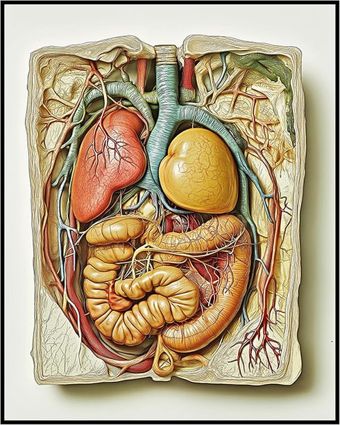 Posterizer 1 pcs-artistic anatomical illustration of the human abdominal organs 2-Teachers & Classrooms-Abstract & Modern Art-School and classroom...