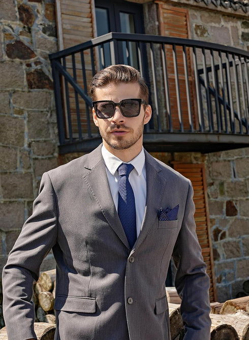KissTies Mens Necktie Solid Color Checkered Business And Wedding Tie...