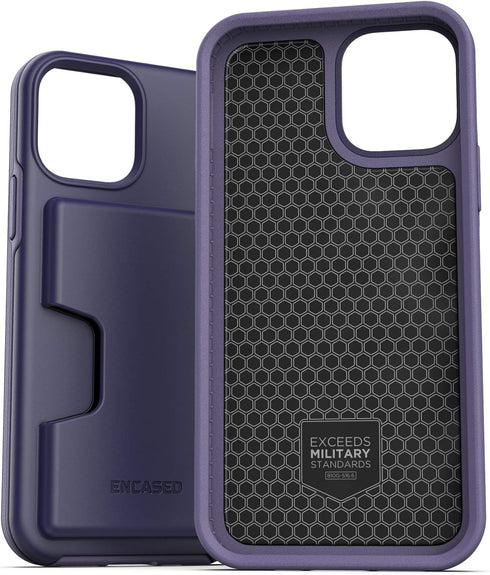 ENCASED Phantom Wallet Case Compatible with iPhone 12 Pro Max Protective Cover with Card Holder Slot (3 Credit Cards Capacity) Purple...