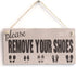 Meijiafei 'Please Remove Your Shoes' - Cute Home Decor Sign - Shabby Chic Door Sign/Plaque 10" X 5"...