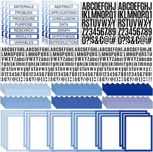 92 Pcs Science Fair Board Supplies 60 Trim Scalloped Bulletin Borders 18 Presentation Subtitles 6 Project Titles 8 Letter Sticker for Classroom Di...