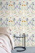 HAOKHOME 93399-1 Floral wallpaper Peel & Stick Purple/Green/White Nursery Wall Paper Boho Stick on Contact Paper 17.7in x 9.8ft...