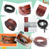 Glory Qin 5 Yards 10mmx2mm Genuine Cow Hide Flat Leather Strip, 10mm Wide Real Leather Craft for Jewelry Making LeatherRush (Black)...