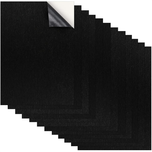 Black Felt Sheets with Adhesive Backing - 12Pcs Sticky Felt Sheets Adhesive Backed Craft Supply Box Liner Jewelry Furniture Felt Fabric Sheets - A...