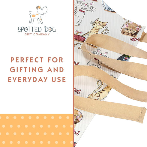 SPOTTED DOG GIFT COMPANY Apron for Women and Men, Kitchen Cooking Apron with Pocket, Cute Cats Themed Kitchenware, Cooking and Baking Gifts for Ca...