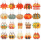 20 Pairs Fall Thanksgiving Earrings Bulk for Women Wooden Thanksgiving Painted Earrings Autumn Pumpkin Turkey Sunflower Maple Leaf Dangle Earrings...