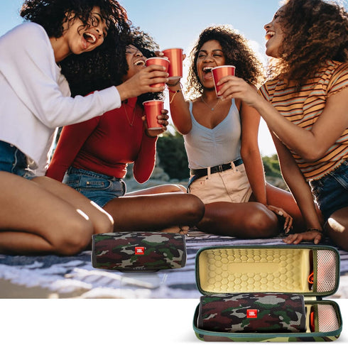 Hard Travel Case for JBL Charge 4/ Charge 5 Waterproof Bluetooth Speaker. Carrying Storage Bag Fits Charger and USB Cable - Squad Camo (Case Only)...