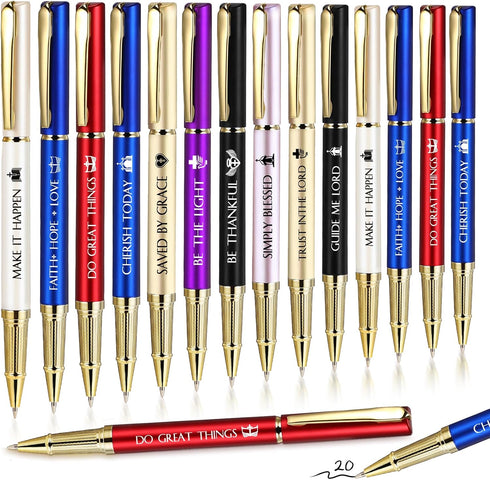20 Pcs Christian Pen Bible Verse Pen Gifts for Men Women Church Welcome Pen Inspirational Black Ink Ballpoint Pen Bulk Clergy Appreciation Gift Pa...