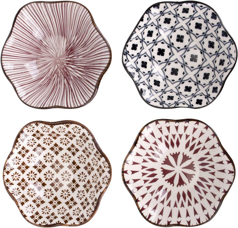 VanEnjoy Modern Style Ceramic Japanese Dipping Bowl Soy Sauce Seasoning Dishes Soy Dipping Sauce Dishes Set of 4...