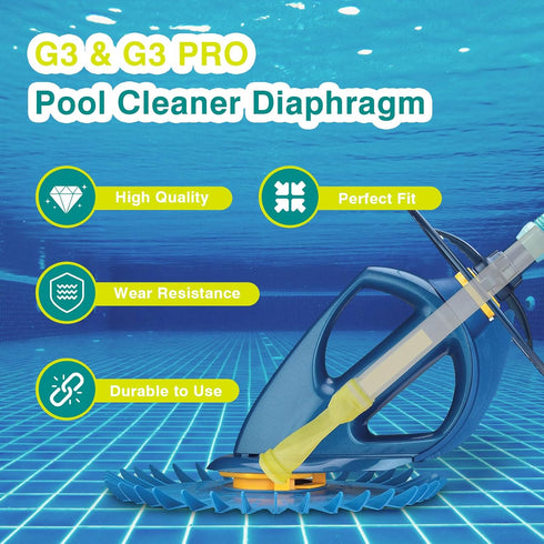 ANTOBLE G3 G3 PRO Pool Cleaner Diaphragm W69698 with Retaining Ring W81600 Replacement for Zodiac Baracuda G2, G3, G3 PRO, G4 and Vingli Pool Clea...