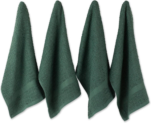 DII Basic Terry Collection Waffle Dishtowel Set, 15x26, Solid Dark Green, 4 Piece...