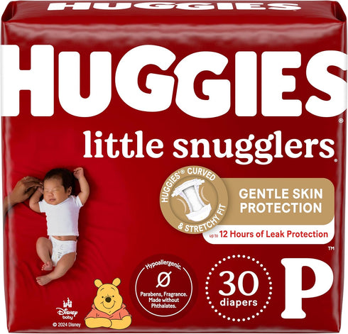 Huggies Newborn Diapers, Little Snugglers Baby Diapers, Size Preemie (up to 6 lbs), 30 Count...
