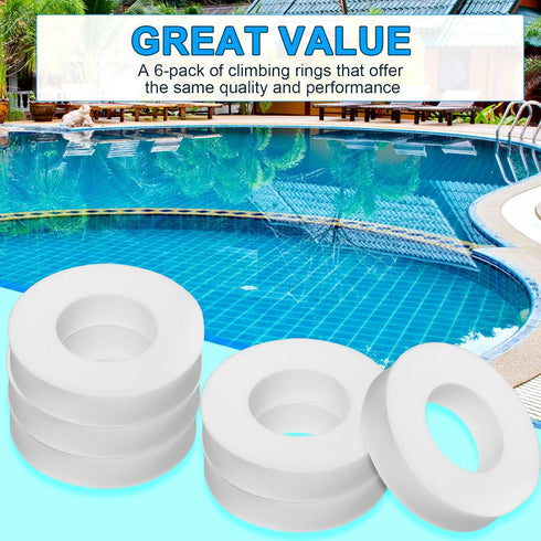 6pcs Pool Cleaner Climbing Ring Compatible with Dolphin Maytronics Robot Swimming Pool Cleaner, White Wheels Rings Replacement Part for Dolphin M2...