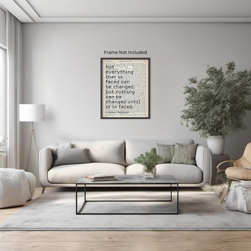 Posterizer 1 pcs-James Baldwin-Nothing Can be Changed Until It's Faced-Afro-American Art Collection-Motivational & Inspirational Art- Decor for Ho...