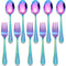 E-far Toddler Forks and Spoons Set, 10-Piece Stainless Steel Toddler Utensils Kids Safe Silverware for Self Feeding, Healthy & Non-Toxic, Rainbow...