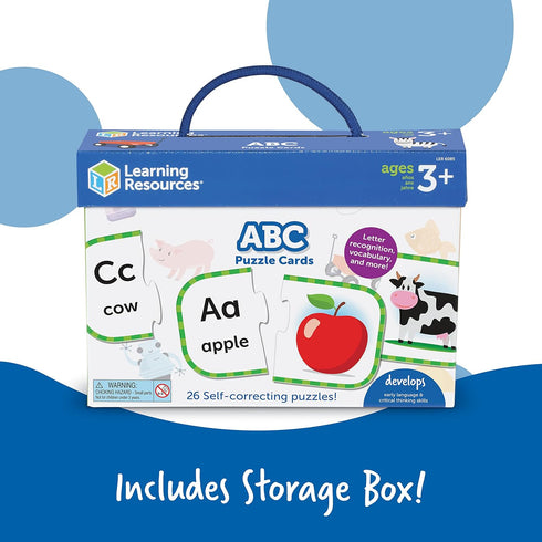 Learning Resources ABC Puzzle Cards, Kindergarten Readiness, Self Correcting Puzzles, Alphabet Learning Games, Puzzles for Toddlers, Ages 3+...