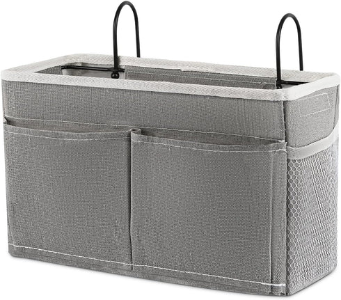 Bedside Caddy Bedside Hanging Storage Basket Bed Caddy for Headboards Bunk Dorm Rooms Crib Beds Rails Organizer (Grey)...