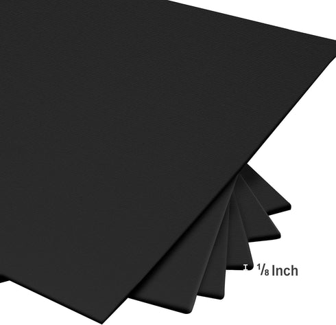 PHOENIX Black Canvas Boards for Painting - 6x8 Inch, 6 Pack - Small Square Canvases Gesso Primed Cotton Acid Free, Blank Flat Canvas Panel for Acr...