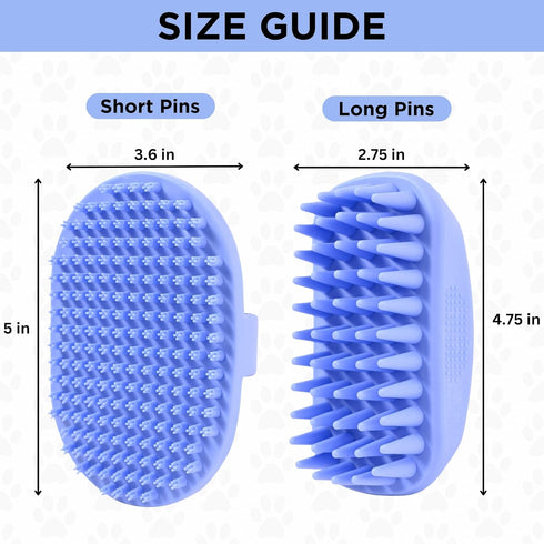 Dog Grooming Bath Brush, Pet Rubber Brush For Shower Scrubbing & Soothing Massage, Ideal for Long & Short Haired Dogs and Cats, Essential Puppy Gr...