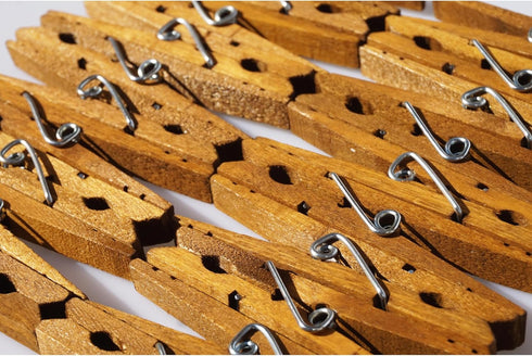 LWR CRAFTS Wooden Large Clothespins 3-5/16" 8.4cm 30 Pieces Per Pack (Jacobean)...